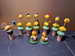 Enten Holz Korkzapfen handbemalt Osterdeko