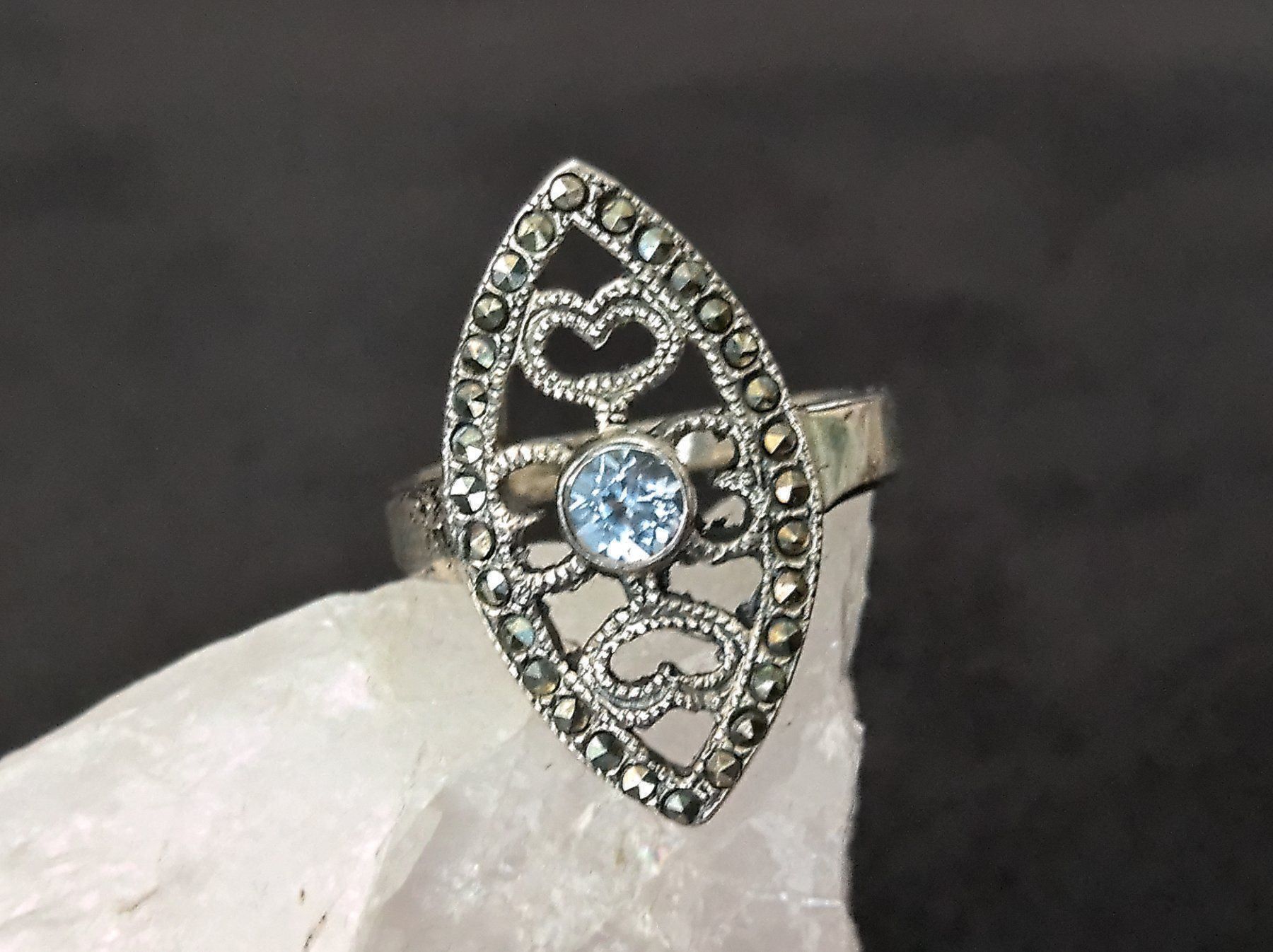 Anelli: Ring Silber 925 mit hellblauem Stein – Usato da Istighofen venduto da Ringparadies