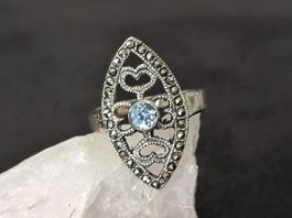 Ring Silber 925 mit hellblauem Stein