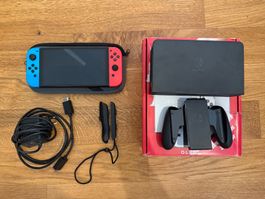 Nintendo Switch OLED konsole schwarz mit OVP wie neu AB 1.-