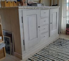 Sideboard weiss aus Holz mit vier Schubladen top Qualität