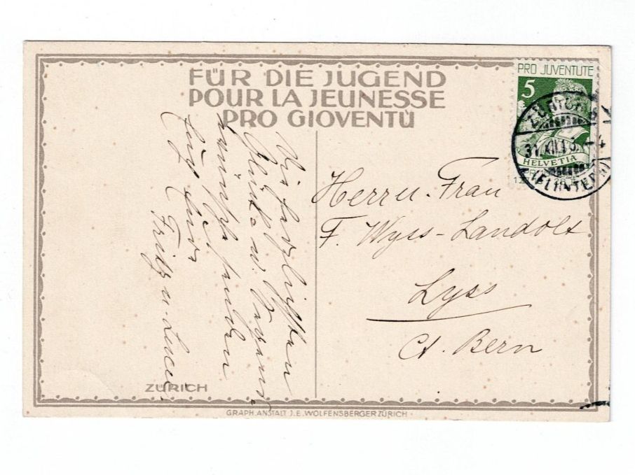 Cartes postales: Schweiz, Ansichtskarte Zürich 31.12.1913 – D'occasion à Hinteregg par McCharly01 1