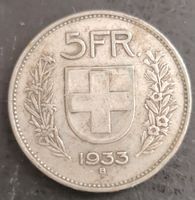 Schweizer 5 Franken Münze 1933 B
