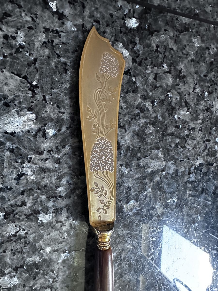 Posate: Tortenmesser Jugendstil vergoldet  – Usato da Zürich venduto da Misus.Flohmi 2