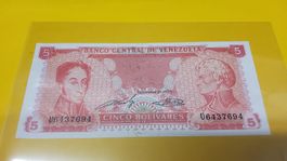 Venezuela 5 Bolivares 1989 Banco Central NEU