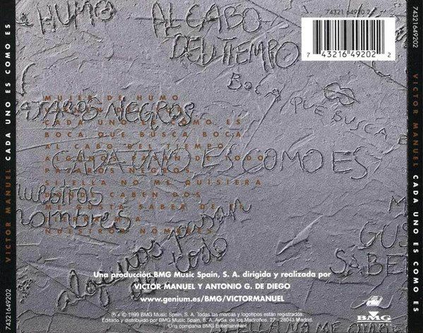 CD: Victor Manuel Cada Uno Es Como Es F4 – Usato da Sessa venduto da fraenklishop 1