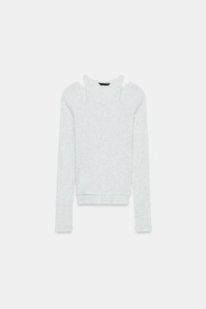 Zara T-Shirt - ROUND NECK - REGULAR LENGTH - LONG SLEEVE