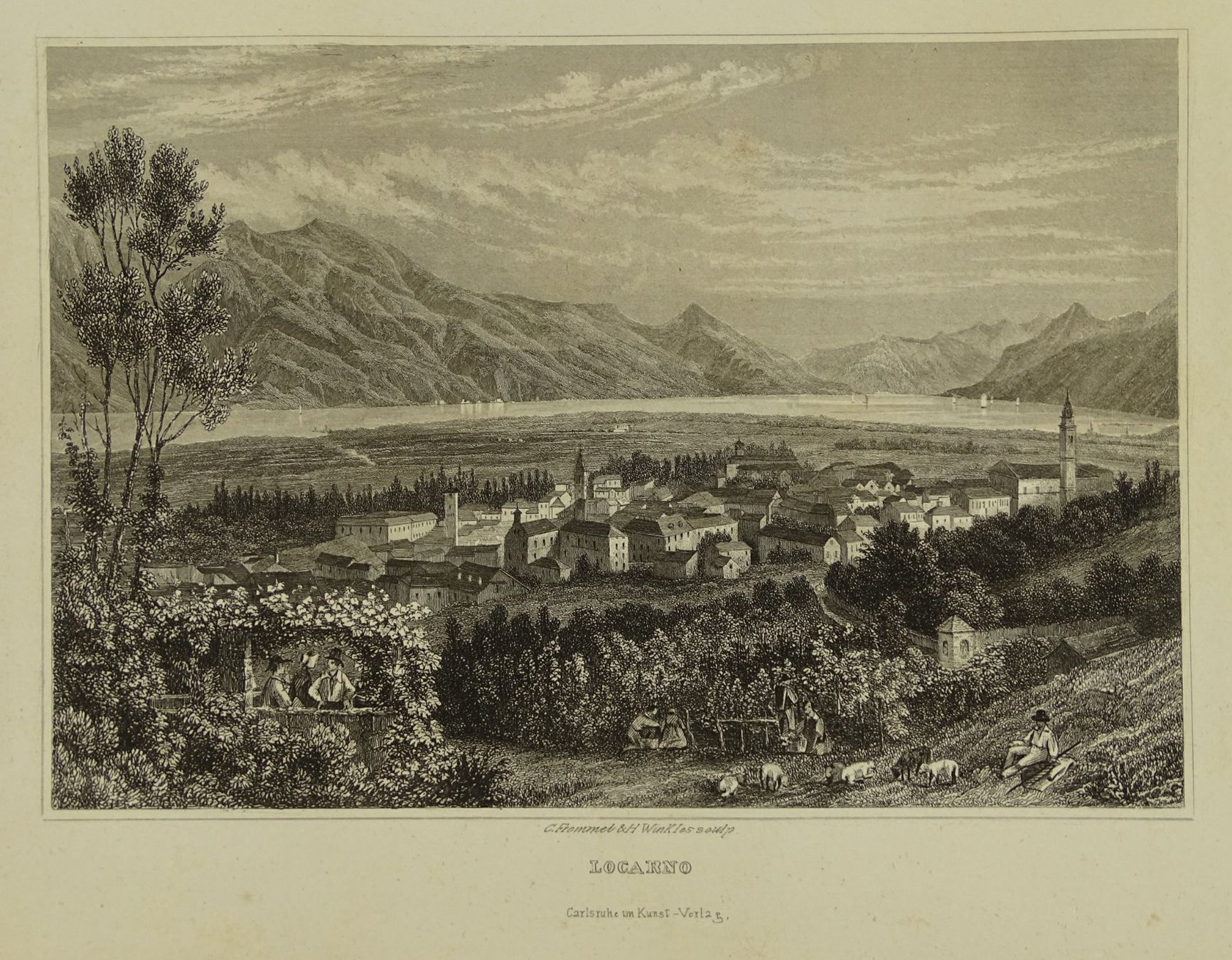Incisioni: LUGANO, STAHLSTICH 1836/1838 – Usato da Grüningen venduto da Kartensammler