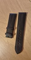 Bracelet de montre en cuir brun foncé neuf 22mm