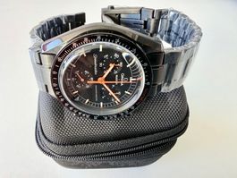 OMEGA x SWATCH unique customised Moonswatch, black PVD steel