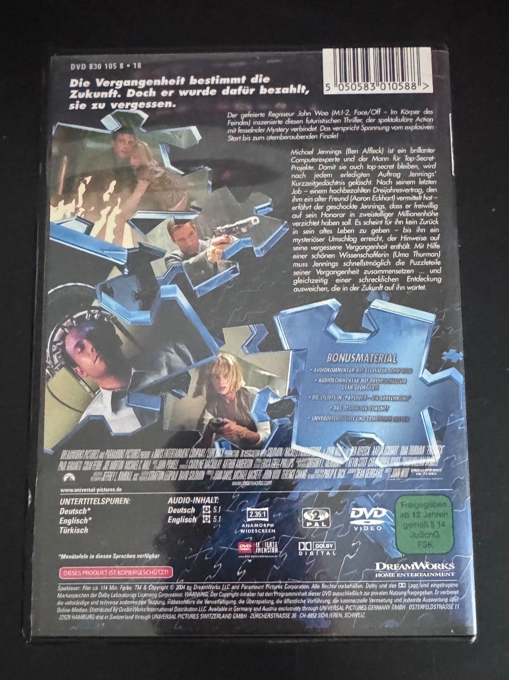 Tutti i DVDs: DVD Paycheck Die Abrechnung – Usato da Wolfhausen venduto da ResalePoint 1