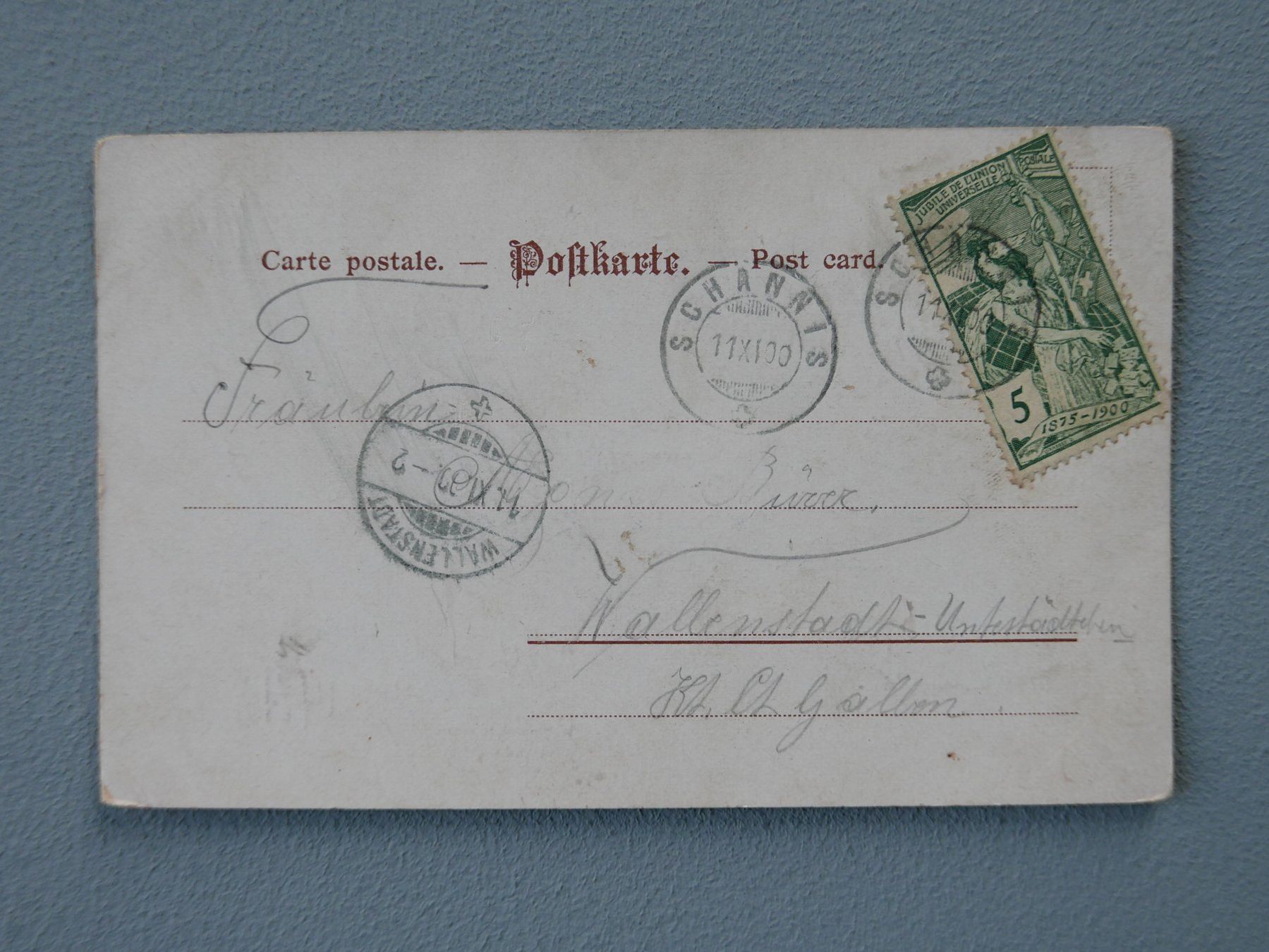 Cartoline postali: ANTIKE ANSICHTSKARTEN FLORALES MUSTER 1900 1899 – Usato da Balgach venduto da Zwischenraum 2