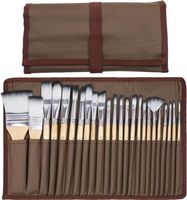 Pinselset 24-teilig Acryl Aquarell Öl mit Tasche