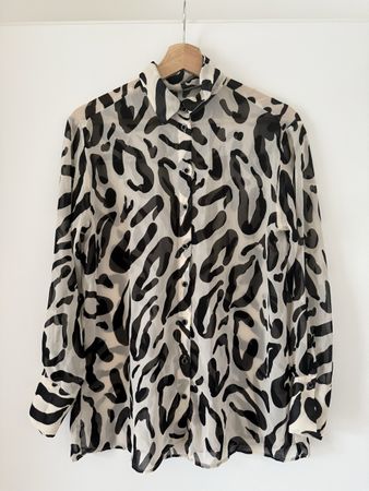 Zara Bluse, Gr. S, Schwarz/Weiss Muster, Top Zustand!