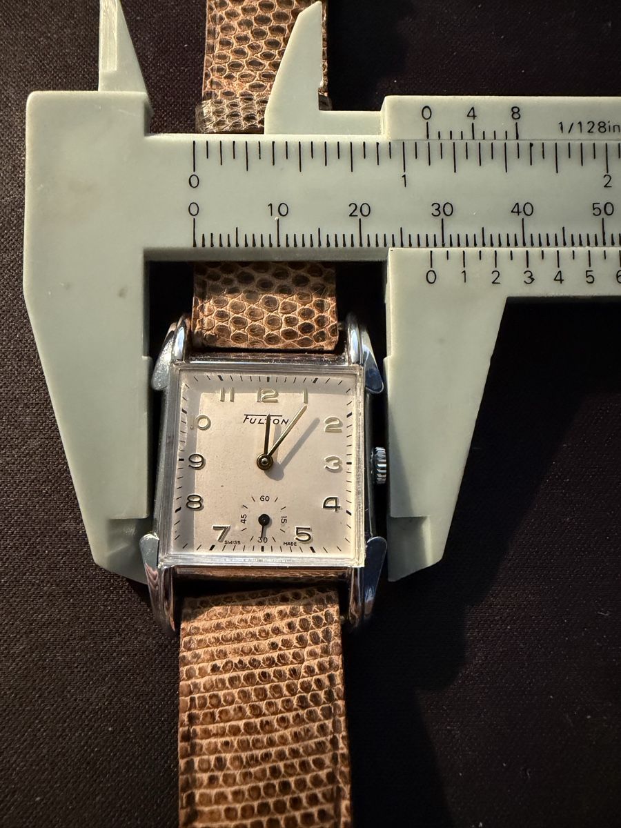 Orologi: Klassische FULTON Quadratisch Silber/Braun  – Usato da Zürich venduto da Azzuki 4