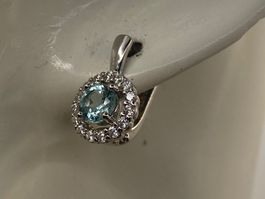 Ohrstecker mit blauem Zirkon in Sterlingsilber