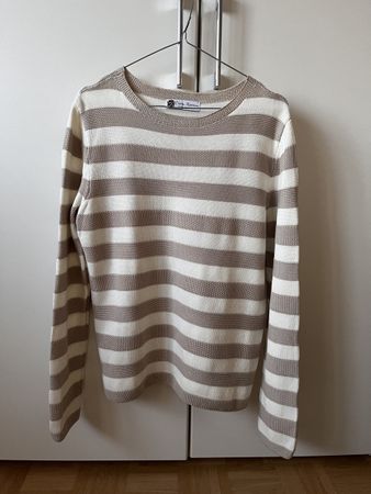 Charles Robertson Pullover, Gr. 40, Beige/Weiss