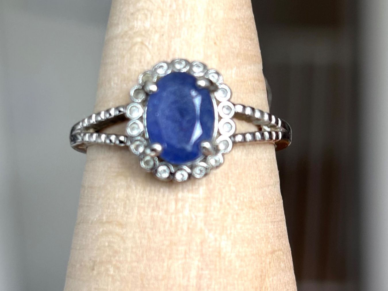 Anelli: Silber Ring 925 mit blauen Stein – Usato da Stein AR venduto da EvaL056 1