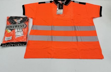 2x Portwest Warnschutz Shirt T180 Orange, Gr. S/M
