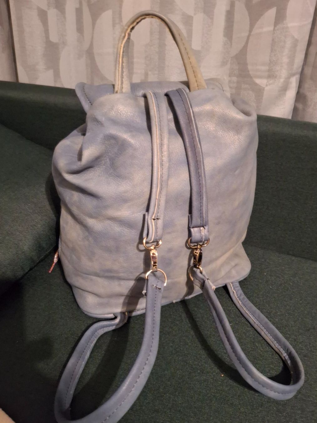 Zaini: Rucksack / Daypack aus Leder in schönem Hellblau – Nuovo (secondo la descrizione) da Bellikon venduto da MellonCollieMitTwint 1