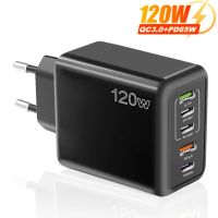 120 W Schnelles USB-Typ-C-Ladegerät 3 PD + 2 USB Adapter