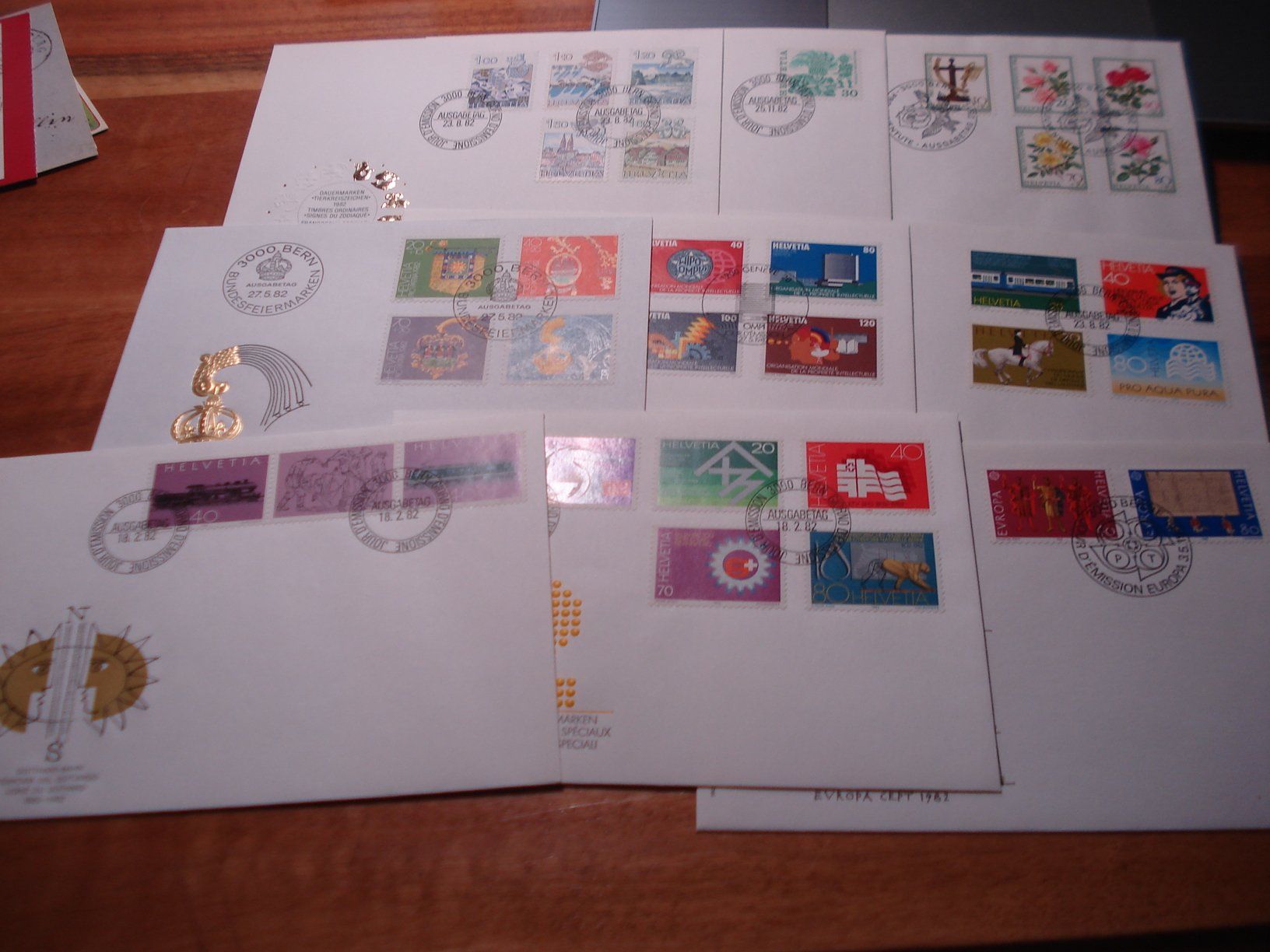 Tutti i francobolli: Set 1982, 9 Belege FDC – Usato da Niederwil AG venduto da morostahu 1