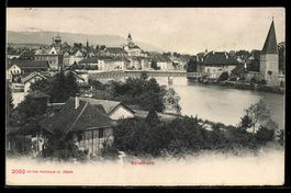 Solothurn, Stadtansicht mit Fluss, Brüc