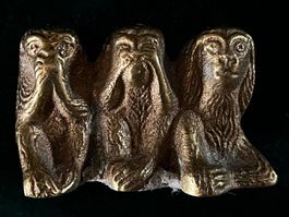 Kleine Messing-Skulptur '3 Affen'
