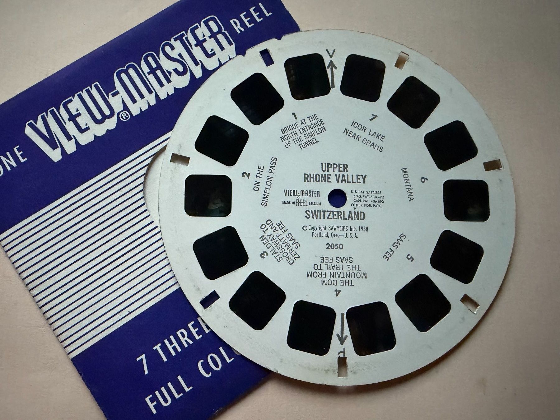 View-master Giocattoli: View-Master 3D: Nr. 2050 UPPER RHONE VALLEY Switzerland – Usato da Tegerfelden venduto da siebenmacky