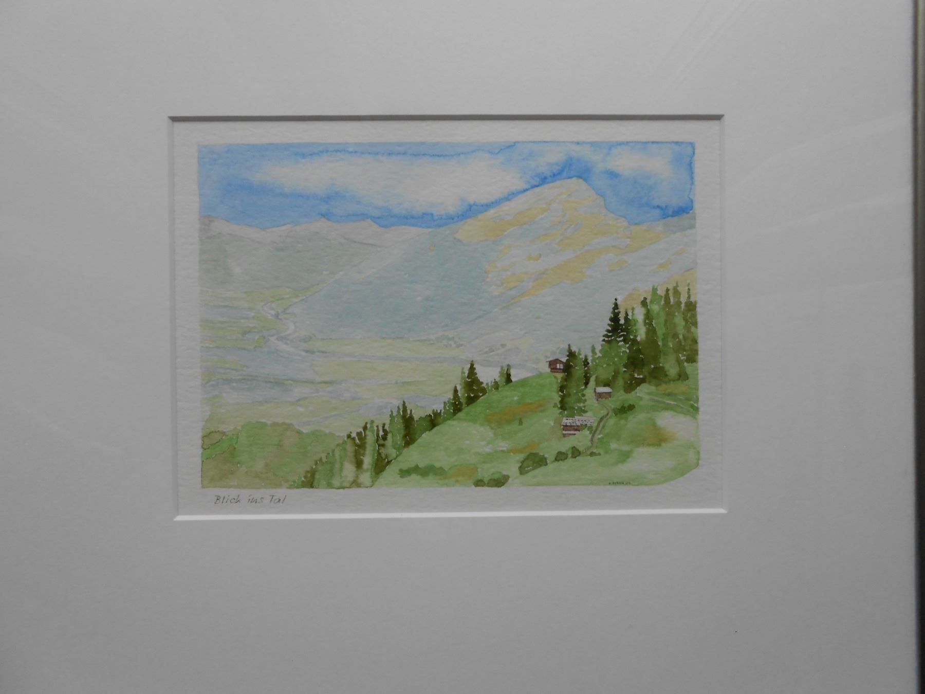 Dipinti: Aquarell CH "Blick ins Tal" GR - (R) – Nuovo e nell'imballaggio originale da Hallwil venduto da pkaiser44 2