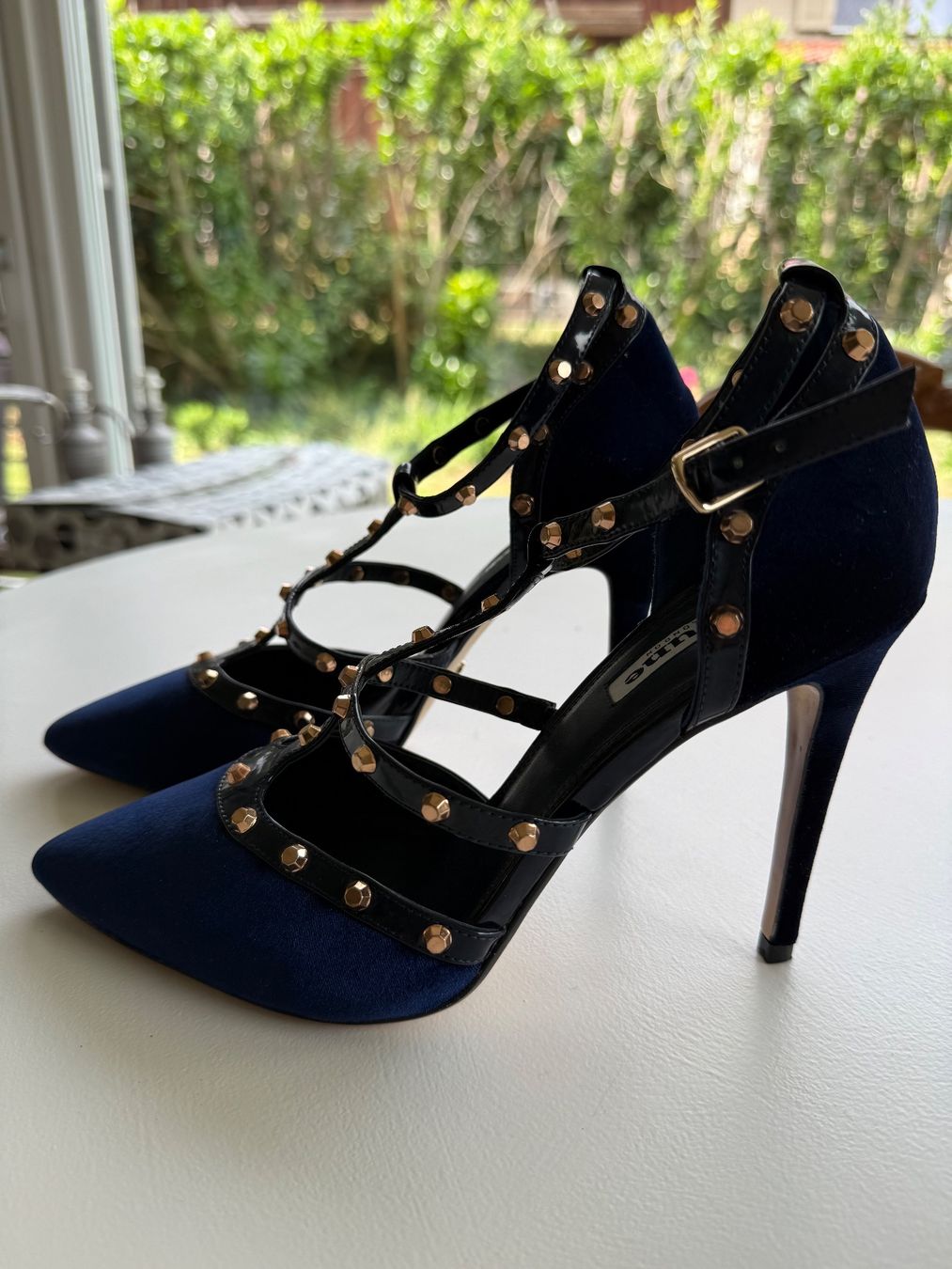 Dune London Damenschuhe: Dune London Pumps Samt, dunkelblau, Top! – Neu (gemäss Beschreibung) aus Dietschwil von adr_gs9w 3