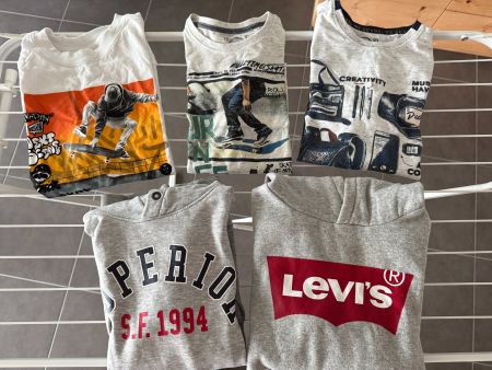 5er Set Jungen T-Shirts & Hoodies, Gr. 152, Top Zustand