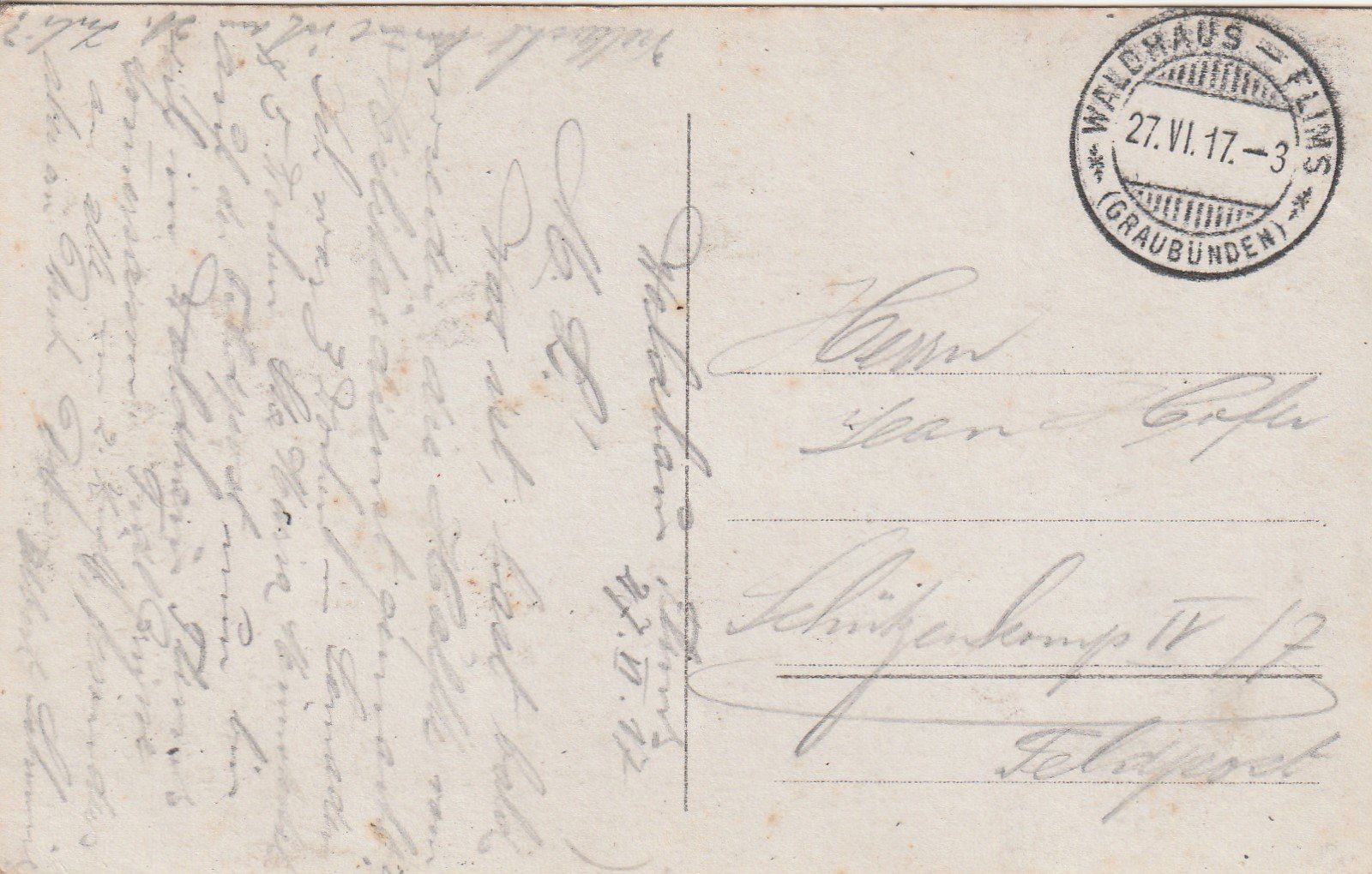 Ansichtskarten: Militär- Schweiz-Flums Graubünden-1917 – Gebraucht aus uttwil von Koehlerfred 1