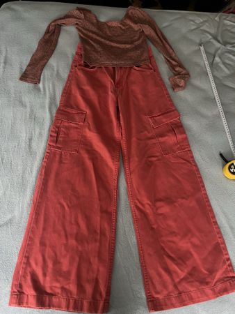 Bershka Hose Wide Leg Gr.36 & Tally Weijl Top XXS Neu