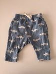 Süsse blaue Hose aus Baumwolle mit Vogelprint 60cm