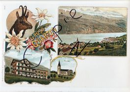 Gruss aus Quarten - (Lithoansicht um 1900)
