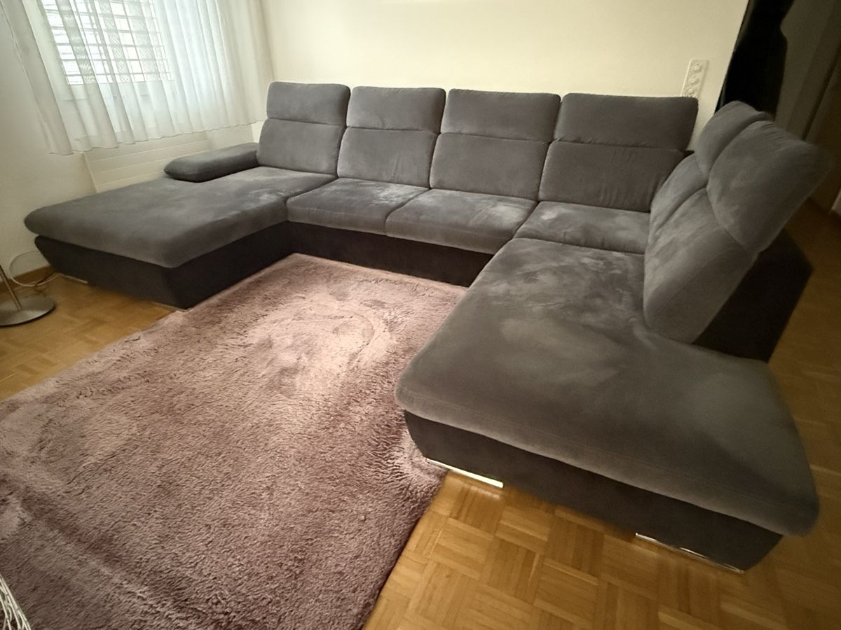 Sofas: Wohnlandschaft grau U-Form mit Bettfunktion gebraucht – Gebraucht aus Schaffhausen von Lutka01 4