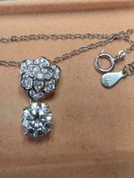 Collier argent avec diamant de moissanite de 1 ct certifié