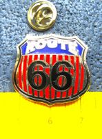 ROUTE 66 ALTES LOGO PIN ENAMEL SILBRIG TOP-QUALITÄT