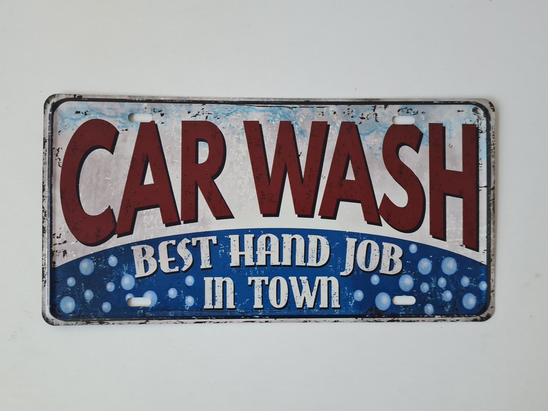 Schilder: Neues Deko Blechschild "CAR WASH" – Gebraucht aus Tumegl/Tomils von Steinschleuder-Shop
