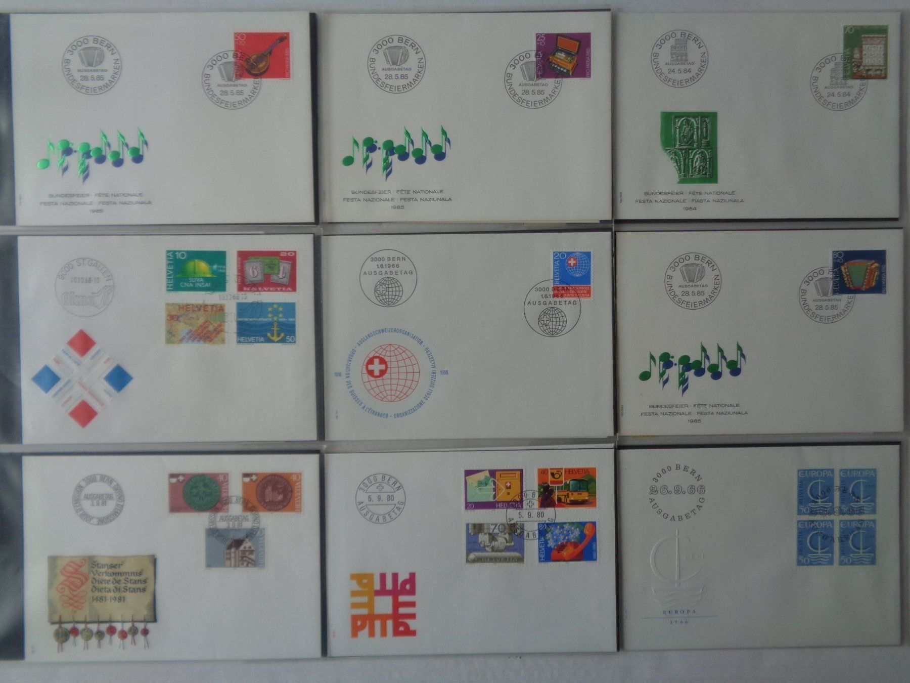 Alle Briefmarken: 72 Ersttagsbriefe mit Album – Gebraucht aus Chur von omonia 5
