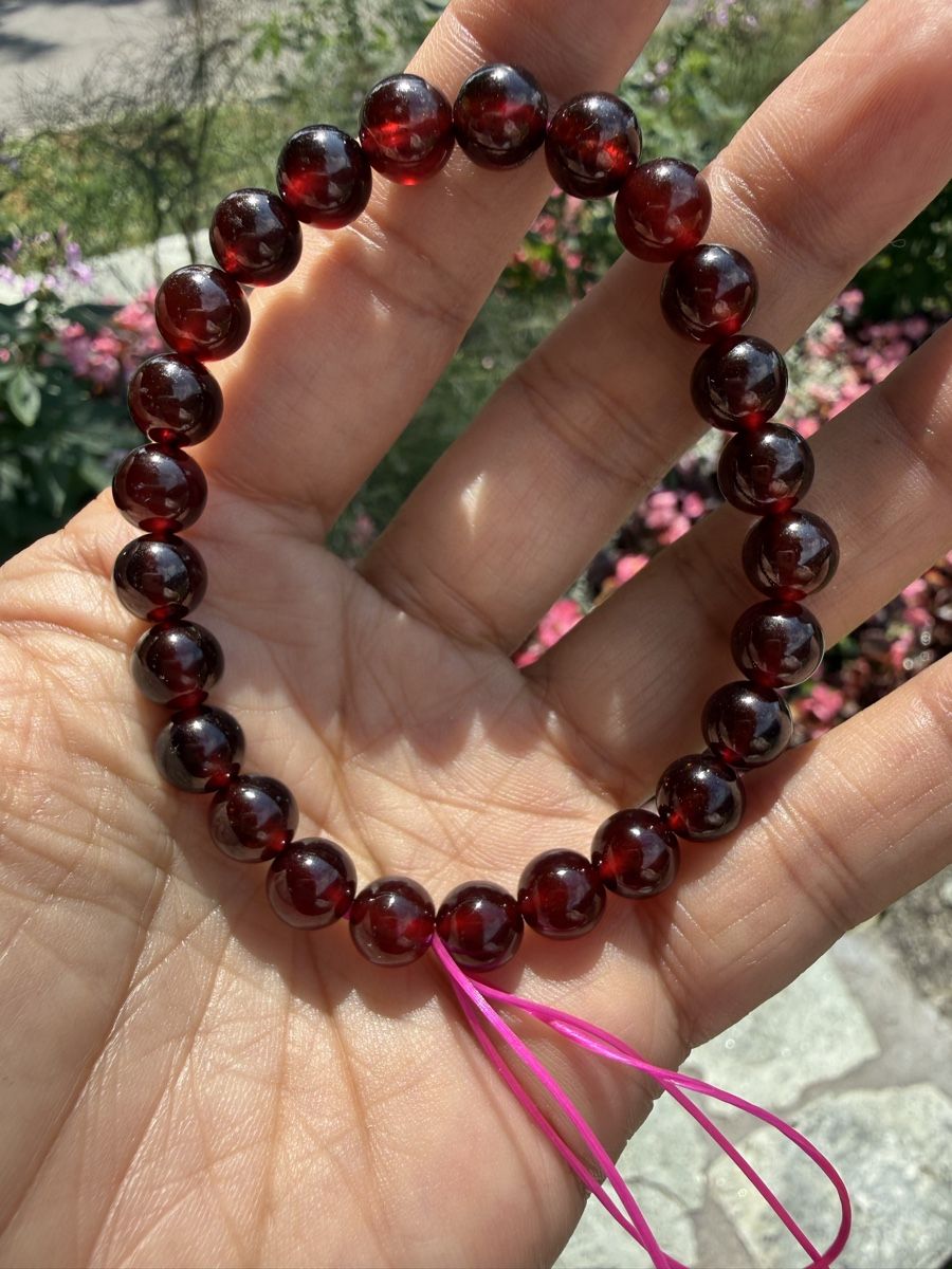 Bracciali & Braccialetti: Echtes Rotes Granat Armband 8mm-Edelstein Schmuck – Nuovo (secondo la descrizione) da Jegenstorf venduto da SteinGlanz 7