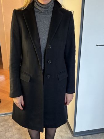 Élégant manteau d'hiver noir - Taille 34 - Chic & Chaud