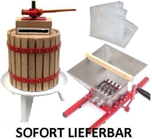 Suusolny 7 Liter Obstmühle Mit Handkurbel | Für Äpfel, Birnen, Trauben | Edelstahltrichter, Manuell