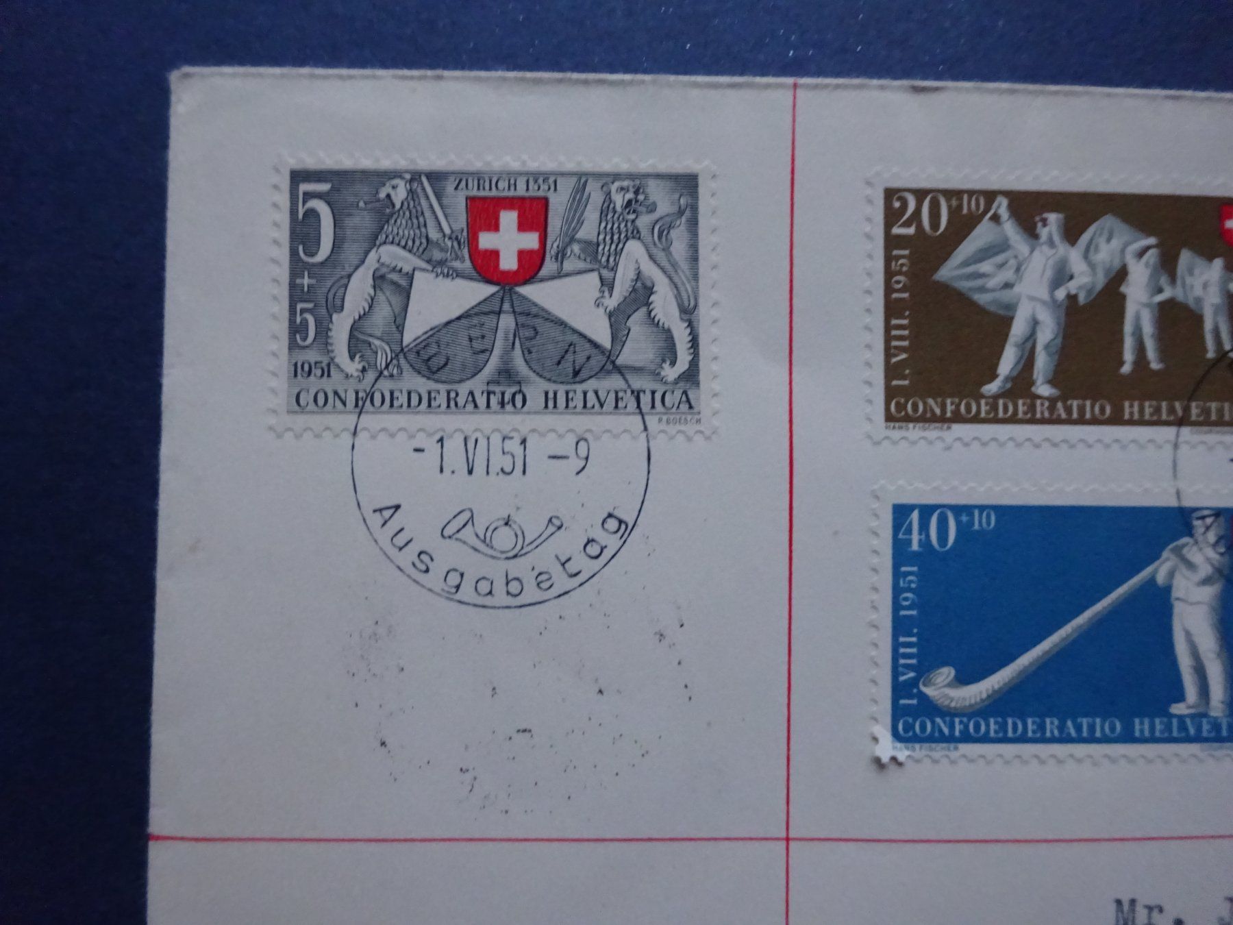 Alle Briefmarken: 1951 Pro Patria FDC – Gebraucht aus Appenzell-Steinegg von adi1975 3