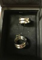 Bagues alliances acier titane diamants (taille 51/52 & 58)