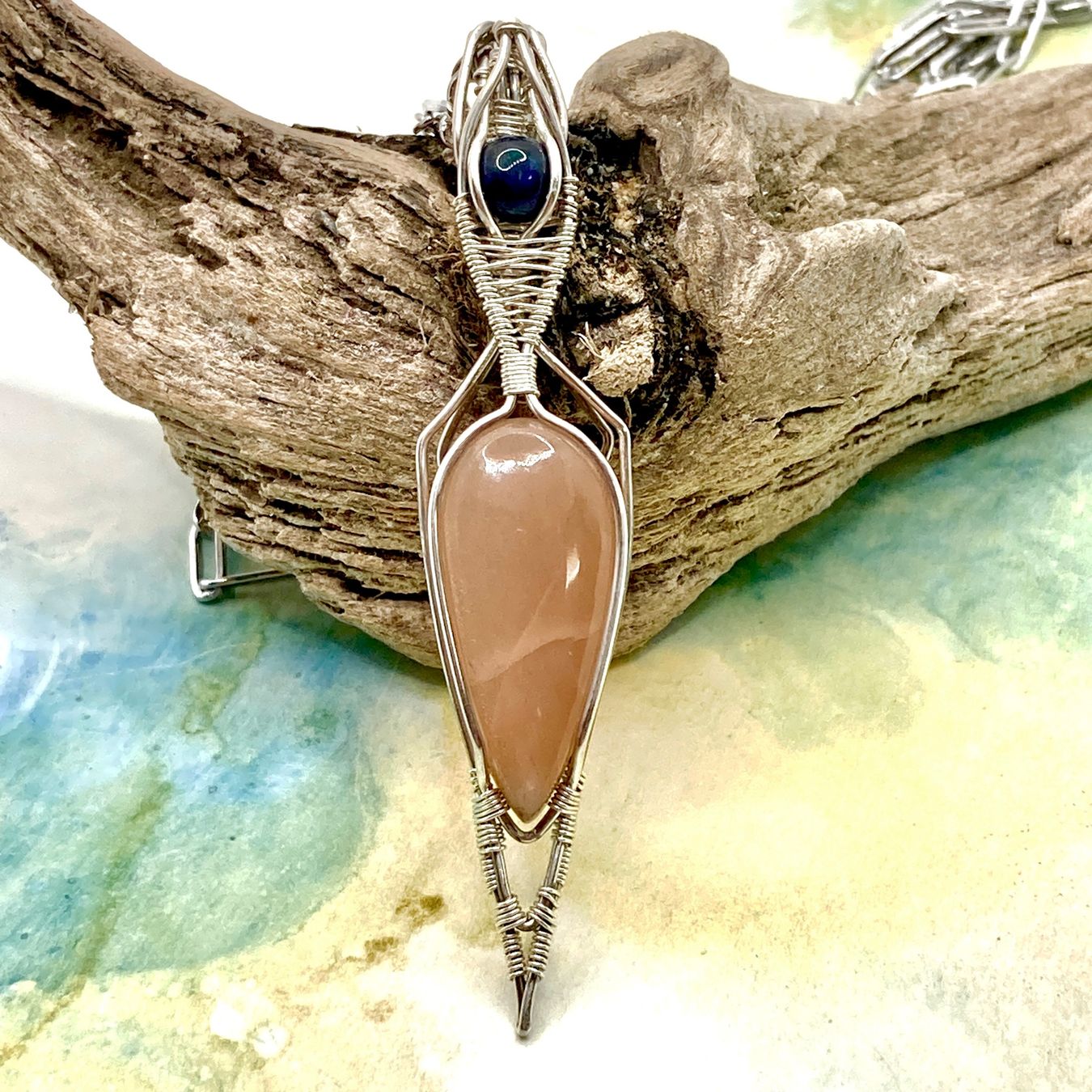 Catenine: Silberanhänger mit Pfirsich-Mondstein und Opal – Nuovo (secondo la descrizione) da Solothurn venduto da Kiki_Di 2