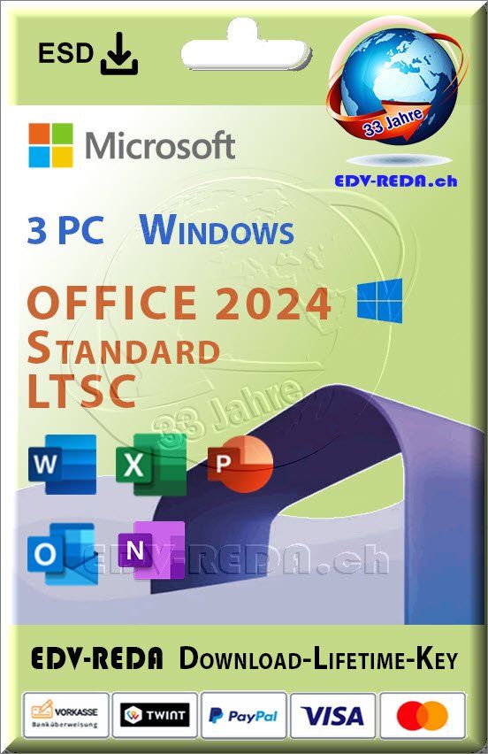 Microsoft Software: Microsoft Office 2024 Standard 3 PC Dauer-Lizenz – Usato da Langenthal venduto da Reda