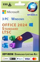Microsoft Office 2024 Standard 3 PC Dauer-Lizenz