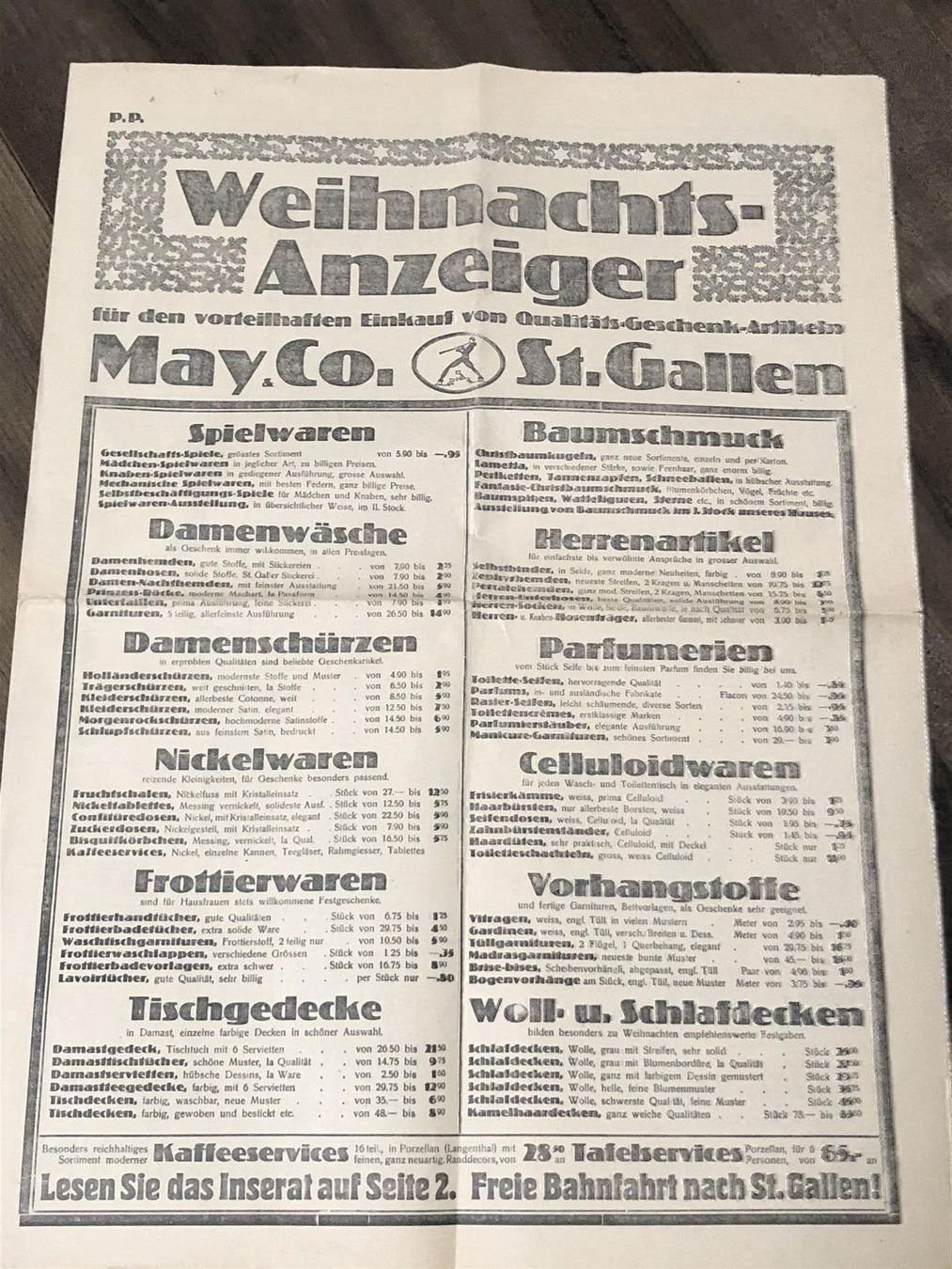 Zeitschriften & Magazine: Weihnachtsanzeiger MAY Co. St. Gallen – Gebraucht aus Lufingen von Rac0